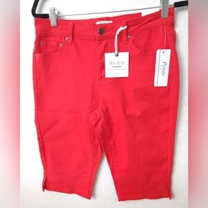 Bleu denim petite Capri women Jeans Size‎ 8p Color Red